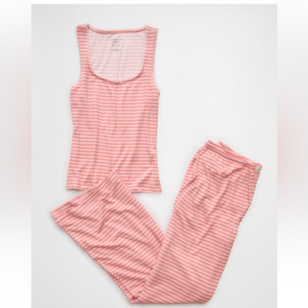 AE Luxe Plush Striped PJ Set